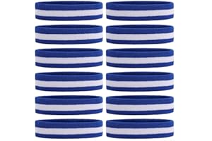 ONUPGO Sweatband Headband for Men & Women - 3/6/12 PCS Sports Headbands Moisture Wicking Athletic Cotton Terry Cloth Sweatband Sweat Absorbing Head Band