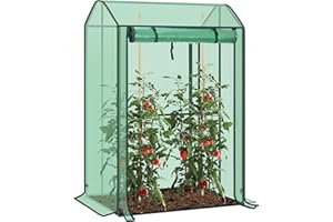 WOLTU Foliengewächshaus, Tomatengewächshaus für Kletterpflanzen, geeignet für Balkon, Terrasse, Hohebeetgärten und Garten, Grün