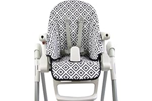 NINNA-NANNA BY BAMBINIWELT Bambiniwelt Housse de coussin de rechange compatible avec Peg Perego Zero3 et Siesta Design (carreaux noirs et blancs)