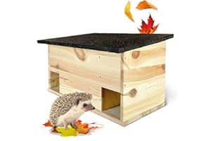 gartenetage Igelfutterhaus mit Boden aus Massiv-Holz/Igelhaus Winterfest, Katzensicher/Igelfutterhaus produziert in Deutschland & aus zertifiziertem Holz/Igel Futterstelle