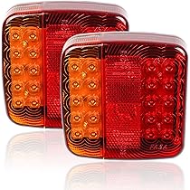 2 Feux Arrière 12V Pour Remorque - 4 Fonctions (Stop, Position, Clignotant, Plaque) - Homologation E11