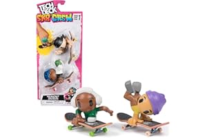 Tech Deck - Pack De 2 Sk8 Crew - 2 Finger Skates + Figurines Amovibles À Clipser sur La Planche pour Rider - Mini Skate Doigt - Jouet Enfant - Jeu Enfant 5 Ans Et + - Modèle Aléatoire