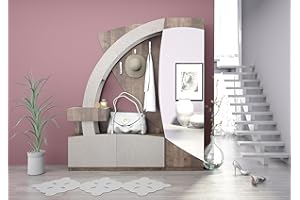 ARREDO DA CASA Ingresso Mobile Con Tre Ante Tre Ganci Un Cassetto Ed Uno Specchio Attaccapanni Castagno E Rovere Sonoma, Wengè e Rovere Sabbia Ingresso in Legno Economico IG6 (Lino/Rovere antico)