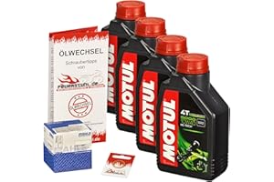 FEUERSTUHL.DE GMBH Motul 10W-40 Öl + Mahle Ölfilter für Suzuki GSXR 1000 /Z, 01-15, BL BZ B6 CL CY - Ölwechselset inkl. Motoröl, Filter, Dichtring