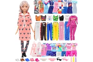 Miunana 28 odzież lalkowa odzież dla lalek moda sukienki topy spodnie sportowe obuwie akcesoria dla 11,5 cali dziewczyny lalki prezent