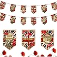 Victory in Europe 80th Anniversary Bunting,1945-2025 WWII Memorial Tribute,Lest We Forget Flag for 80 Years British Celebration,UK Patriotic Celebration Banner for Indoor & Outdoor Display