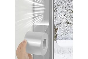 vsshe Przezroczysta taśma uszczelniająca do okien 7 cm * 10 m Wodoodporna taśma uszczelniająca do okien, taśma bez pozostałości, taśma klejąca, na zimę, ogranicznik przeciągów do drzwi, dach