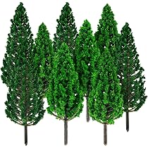 20 Stück Miniatur-Bäume Für Modell-Landschaften – Höhe 3–8 Cm, Dunkelgrün, Aus Kunststoff & Schaumstoff