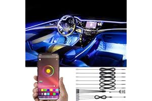 TABEN lumière ambiante APP contrôle Voiture atmosphère lumière Lampe Doux Bricolage refit Fibre Optique Bande 64 Couleurs intérieur Pied éclairage décoratif lumière 1W DC 12V 8m