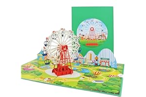 Favour Pop Up® - Tarjeta de felicitación en 3D para muchas ocasiones, una obra de arte de filigrana que se abre como una noria en una feria del condado. XP122
