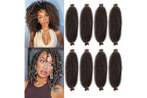 LPARMJIT Springy Afro Twist Hair 16 Inch 3 Packs Pre-Separados Kinky Marley Twist Pelo Trenzado Para Suave Butterfly Locs Pre-Fluffed Afro Twist Extensiones De Pelo (16inch(Pack of 8), T30)
