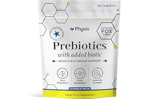 Physis Prebiotics with Probiotics | Gut Health & Digestion | Diarrhoea & Constipation Relief | 90 Vegan Capsules | 3 Month Supply | FOS Fibre Supplement | Lactobacillus Acidophilus