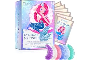 IDUCEN Augemask Augenpads, 18 Paar Augengel mit natürlichem Meereskollagen, Perlen-Augenmaske für geschwollene Augen und Augenringe und Tränensäcke, Anti-Aging-Augenklappen, Faltenreduzierung