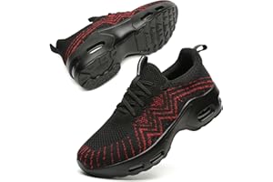 DAZFE Womens Trainers Gym Running Shoes Lightweight Walking Sneakers Womens Breathable Mesh Sport and Outdoor Tennis Jogging Shoes Air Cushion Slip On Ladies Trainers