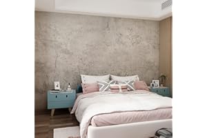 JSEVEM 40CM×9M Light Grey Concrete Wallpaper Peel and Stick Vinyl Wrap Faux Effect Cement Contact Paper Matte Textured kitchen Worktop Covering Wall Tile Sticker Removable Counter Film for Bedroom Bathroom