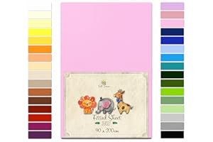 Soft Dream Spannbettlaken 90x200 cm Rosa - 100% gekämmte Baumwolle Jersey - Premium Qualität - Spannbetttuch für Kinderbett Juniorbett - OekoTex Zertifiziert - Made in EU - 90x200cm Rosa