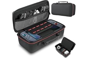 WINDFROMORT Torba zgodna z Nintendo Switch 2 (2025) – Przenośne etui ochronne z twardą skorupą – Torba transportowa do Nintendo Switch z 10 uchwytami na gry