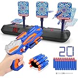 Tiro Bersaglio Elettrico con Pistola Giocattolo, Bersaglio Digitale per Nerf, 20 Proiettili,Giochi di Tiro Bambini 3 4 5 6 7 