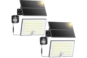 Giliwosy Luci Solari da Giardino, Faretto Led da Esterno Solare con Sensore di Movimento, Luce Solare Led Esterno con 4 Modes 8500K IP65 Impermeabile, 2 Pezzi