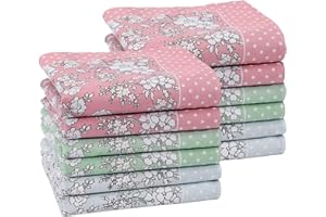 HOULIFE Fazzoletti da donna in puro cotone, 45 x 45 cm, 3 colori per uso quotidiano