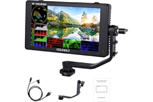 Feelworld LUT6 6 cali 2600nits HDR 3D LUT ekran dotykowy DSLR Camera Field Monitor with Waveform VectorScope Histogram 4K HDMI Input Output 1920X1080 IPS Panel