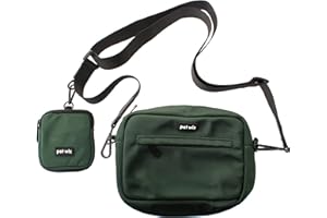 pet wiz Hundetasche mit abnehmbarem und verstellbarem Riemen und passender Leckerli-Tasche, Grün