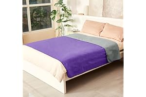 Catalonia Classy Coperta impermeabile per letto intimità, coperta d'amore, impermeabile, coppia, coperta per adulti, impermeabile, anti fouling, coperta per incontinenza (XL 203 x 152 cm, viola/grigio