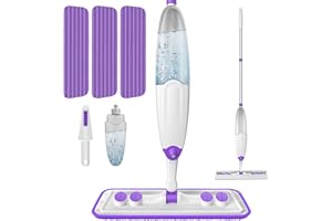 TINA&TONY Mop with Spray Function, Spray Mop Floor Mop with Spray Function with 3 Washable Mop Pads, Mop Floor Spray Mop Suitable for Disposable Mop Pads, Mop Set with Water Tank for Floor Cleaning