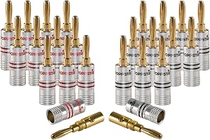 Poppstar Banankontakt, upp till 6 mm², 24k guldpläterad kropp (aluminiumskydd)