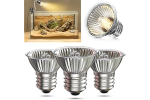 HeatingLux 50W Reptile Heat Lamp, E27 UVA UVB Turtle Heat Lamp, AC220-240V Dimmable Heating Bulb for Reptiles, Amphibians, Lizards, Turtle, Pack of 4