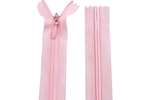 AERZETIX - C61767 - Set di 10 cerniere invisibili 50cm non separabili - cerniera lampo - colore rosa - pelletteria jeans pantaloni vestito gonna abbigliamento cucito