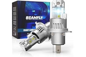 BEAMFLY Bombillas H4 LED 20000LM, HB2 9003 Lampara Faros Delanteros Coche, Kit de Conversión Halógena 12V, 6000K Luces Blancas