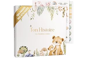 SWEETY FOX SweetyFox - Livre de naissance bébé - 5 premières années - 124 pages et 100 stickers - Album de naissance et cadeau original pour filles et garcons