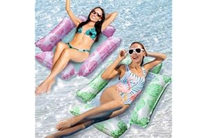 BAISHUWU Hamaca Adulto Piscina, 2 Piezas Hamaca Piscina 4 en 1, Hamaca de Agua 4 en 1, 4 en 1 Colchoneta Piscina, Hamaca Hinchable Piscina, 4 en 1 Hamaca Flotante para Cama, para Fiesta Piscina