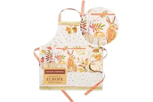 Maison d' Hermine Grembiule da cucina, 100% cotone, 1 pezzo con collo regolabile, tasca centrale per donna/uomo, chef, cucina