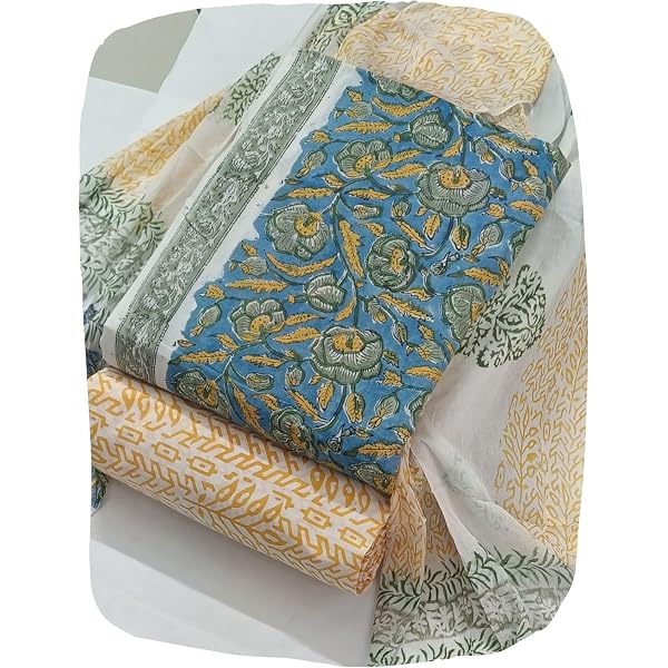 Buy GK FASHION Pure Cotton Dress Material Women's Unstitched Salwar dupatta Suit Jaipur Printed at