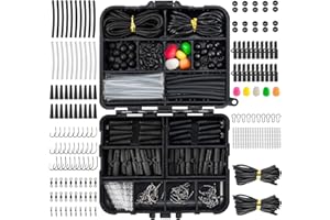 Dr.Fish 278pcs Carp Fishing Tackle Set in Box, Carp Fishing Accessories Include Hooks, Safety Clips and Swivels, Beads, Boilie Stops, Corn, Tube, Hair Rigs and other for Making Rigs