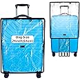 Storite 24 Inch Clear PVC Transparent Zippered Suitcase Covers Protectors, Waterproof Durable Dust Proof Anti-Scratch Travel Bags Cover Case for Wheeled Luggage Trolley Bag (58 x 29 x 41 Cm)