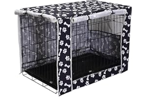 Geyecete large dog crate covers Fits 24inch-48inch Dog Crates for small medium large dogs dog crate bed dog crate with cover - Cover only( Crate Not Included)-Black-42
