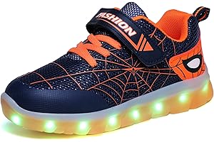 KIMIME PIKL LED Zapatos Verano Ligero Transpirable Impermeable Bajo 7 Colores USB Carga Luminosas Parpadeo Deporte de Zapatillas con Luces Los Mejores Regalos para Niños Niñas Cumpleaños de Navidad