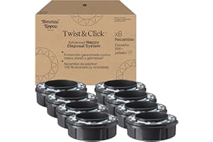 Tommee Tippee Recambio original para contenedor avanzado de pañales Twist and Click, paquete exclusivo de 8, fácil de cambiar y muy económico