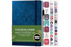 Legend Planner - Meilleur agenda hebdomadaire et calendrier mensuel pour augmenter la productivité, atteindre les objectifs et gérer le temps-maître - A5, non daté - Mystic Blue