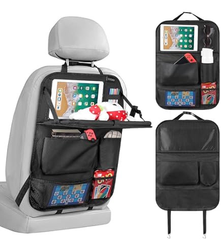 Organisateur Voiture avec Table à Plateau Pliable, Plusieurs Poches Organisateur Organisateur Voiture avec Table à Plateau Pliable, Plusieurs Poches Organisateur