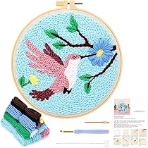 Kit Ricamo A Punch Needle Per Principianti - Include Penna, Telaio, Filo E Istruzioni Per Creare Decorazioni - Foto 3