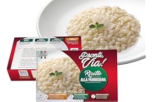 TRADIZIONE ITALIANA GUSTO IN CUCINA 100% NATURALE Risotto pronti via - Risotto Carnaroli alla parmigiana – Pronto in 2 Minuti – Si Conserva Fuori Frigo – Senza Conservanti – 100 % Prodotto Italiano – 300 gr (alla Parmigiana, singola (1 prodotto))