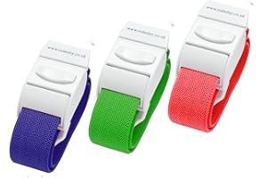 Set di 3 diversi colori laccio emostatico prelievo arterioso da Rolseley (BLU/VERDE/ROSSO)