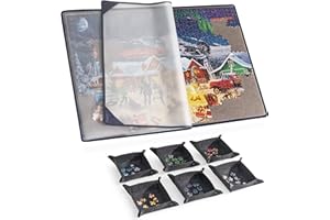 Tektalk Planche de puzzle portable avec couverture anti-poussière pour rangement de puzzle, surface antidérapante, jusqu'à 1000 pièces (gris)