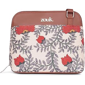 ZOUK Printed Vegan Leather Out Of Office Sling Bag With Adjustable Strap For Women\'s Girls