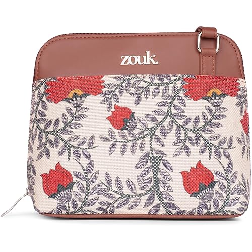 ZOUK Printed Vegan Leather Out Of Office Sling Bag With Adjustable Strap For Women\'s Girls