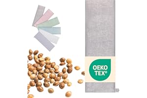 FLORA FURORA Cuscino Noccioli Ciliegia riscaldabile | Grande XXL lungo 60x20 cm | Cuscino Termico cervicale, semi di ciliegio: collo, spalle, schiena, stomaco | Senza sostanze nocive: OEKO TEX (Grigio)